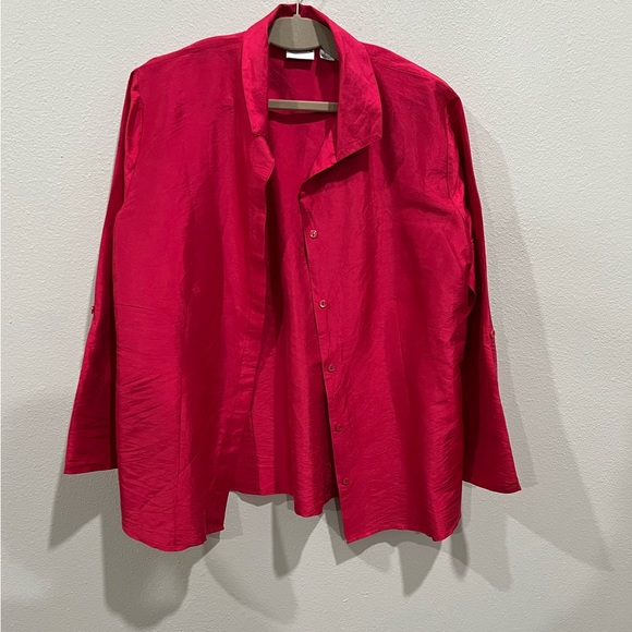 Chico’s 100% Silk Button Front Top, Chico’s Size 3- US Size XL - Picture 2 of 6